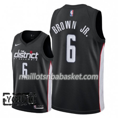 Maillot Enfant Washington Wizards Troy Brown Jr. 6 2018-19 Nike City Edition Noir Swingman
